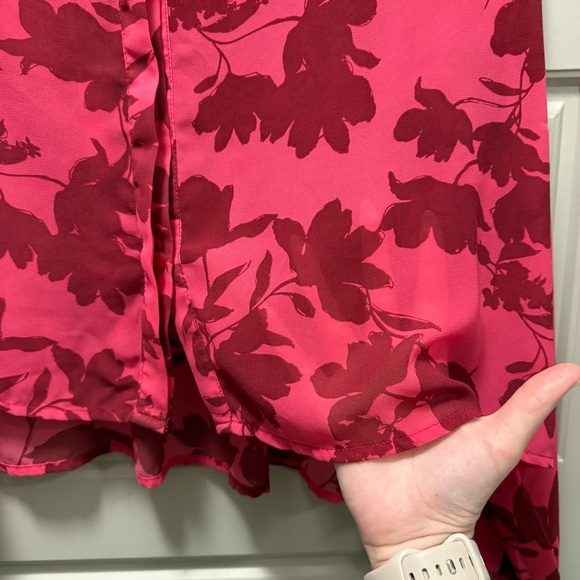 Lumiere Red Floral Button Down Shirt - Picture 5 of 7